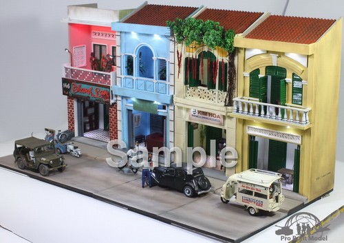 (Pre-Order) Saigon Street (04 houses models) Vietnam war 1:35 Pro Built Model - 第 1/12 張圖片