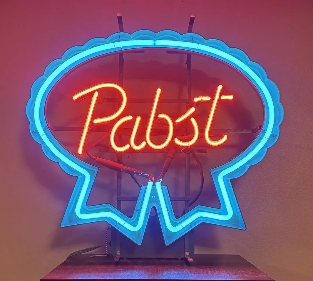 超話題新作 Pabst Blue Ribbon Beer Neon Light Sign 21 アンティーク雑貨