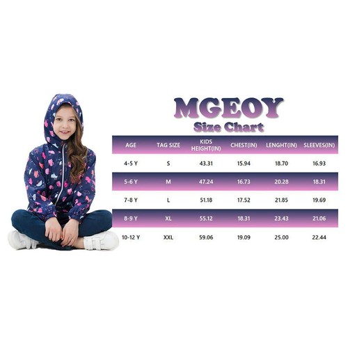 Girls Rain Jacket Lightweight Waterproof Hooded Cotton Lined Rain Coat Windbr... - Picture 6 of 6