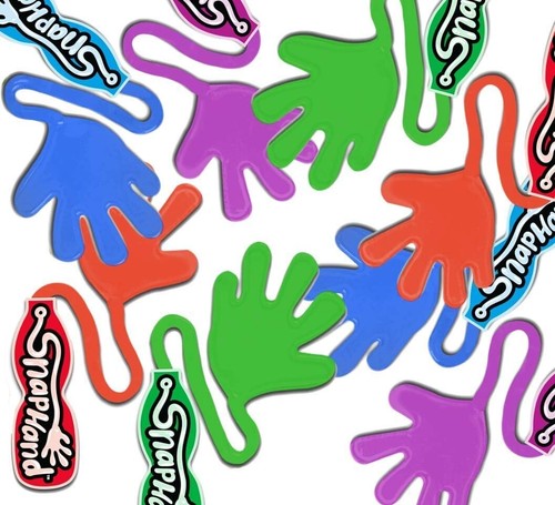 Super dehnbare klebrige Hände (2er Pack, 4 Handspielzeug) Spaß Party Gastgeschenk, Druckknopf - Bild 2 von 4