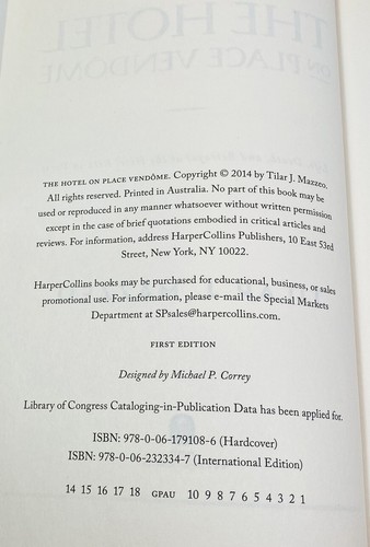 The Hotel on Place Vendome by Tilar J Mazzeo Large Paperback 2014 History War - Picture 7 of 9