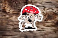 Red Mushroom Sticker, Funny Cartoon Sticker, Water Resistant