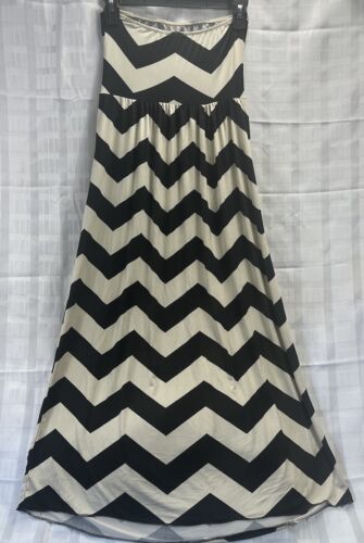 Fashionomics Damen ärmelloses Empire Maxikleid Zickzack Taschen Gr. M/L - Bild 2 von 13