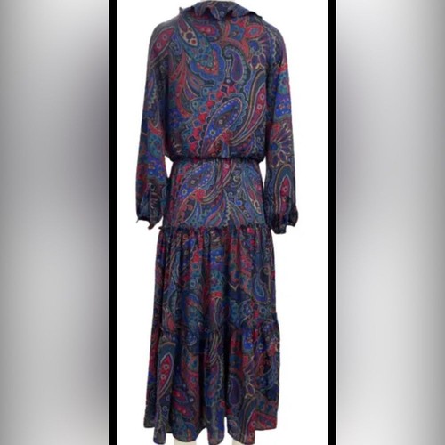 Lauren Ralph Lauren- Women’s Paisley Ruffle Dress - Size 12 - Foto 5 di 13
