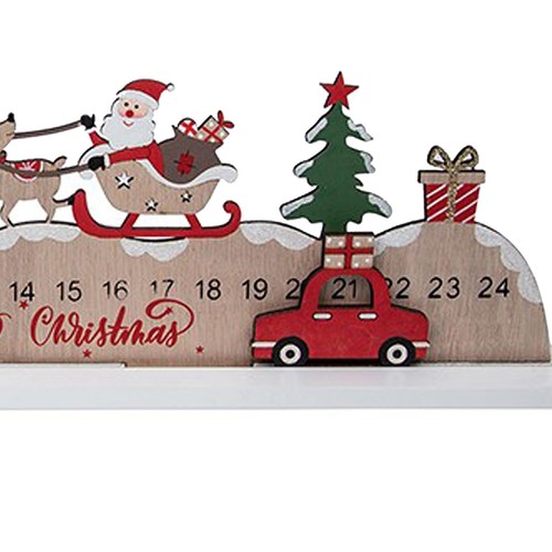 Christmas Advent Plaque with Car Marker and Santa Sleigh Christmas Countdown - Picture 2 of 3
