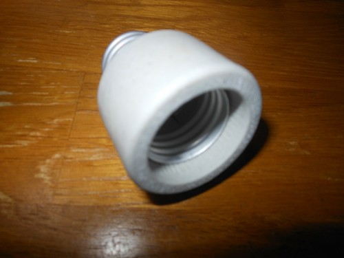 New 1-Piece Adapter Medium Base Porcelain Socket Extenders By ADL Model D365 - Picture 2 of 3