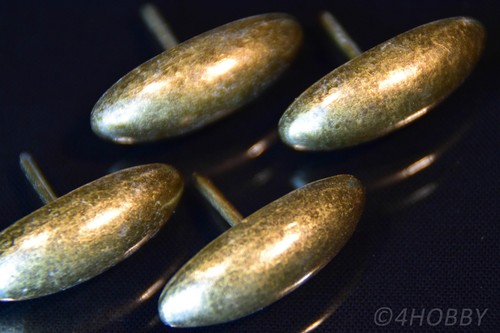 4x Schatulle-Fuß Nagel Braun Antik Ziernägel Polsternägel Schmuckkästchen Knöpfe - Bild 1 von 3