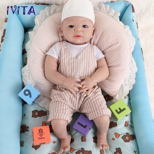 IVITA 21" Silikon Reborn Babypuppe Junge Lebendige Vollsilikon Babypuppe - Bild 3 von 12