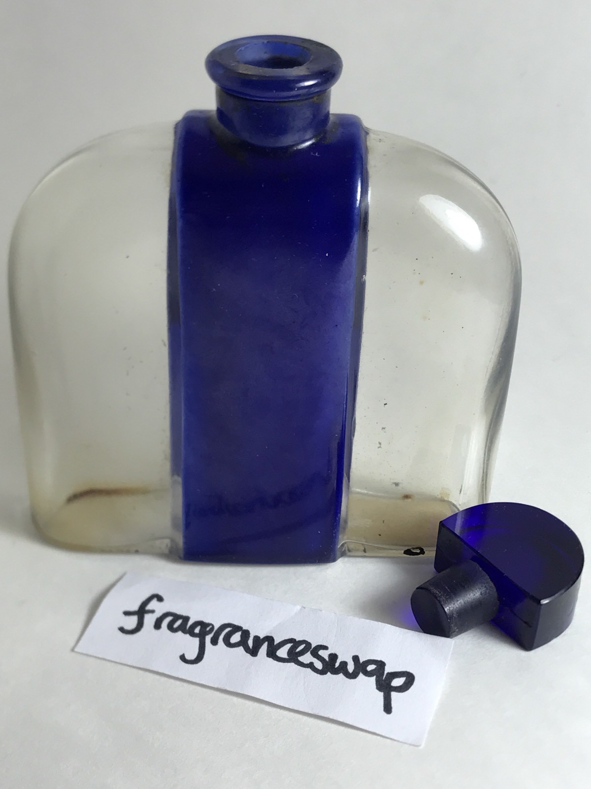 GUERLAIN L’HEURE BLEUE FLACON BORNE, CIRCA 1931. EXTREMELY RARE AND