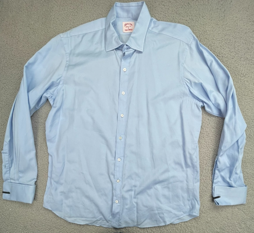 Camisa Hamilton Todd Snyder Para Hombres 17 Azul Abotonada Manga Larga Vestido Formal EE. UU. - Imagen 6 de 11