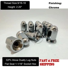 32 Chrome 9/16-18 Alcoa Wheels Dually Lug Nuts For 1994-2011 Dodge Ram 2500 3500