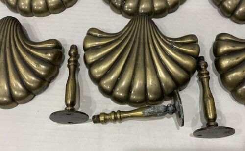 Juego de 3 cortinas de playa Art Deco vintage de latón macizo de 5,5" - Imagen 2 de 8
