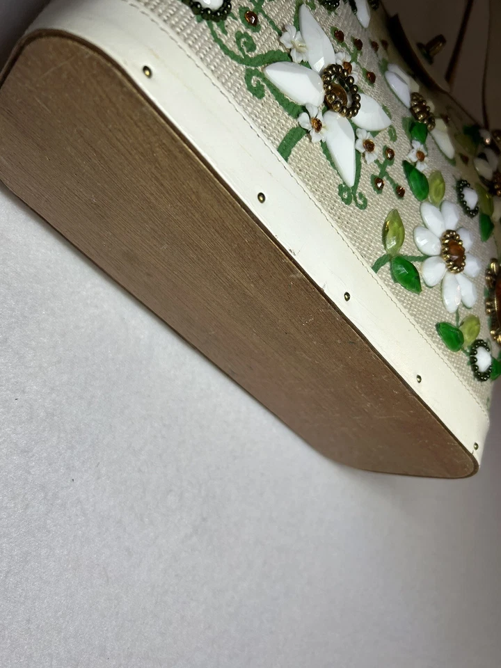 Cartera Jewel Garden Enid Collins Mediana Antigue Granny Core 1960 Impecable Usada en Excelente Condición Foto 4 de 4