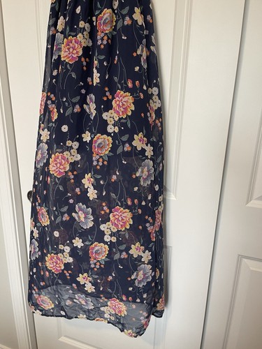 Bailey Blue Sz S Maxi Blue Floral Faux Wrap Mini Lined - Picture 8 of 19