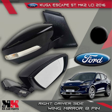 FORD  KUGA ESCAPE ST-LINE MK2 LCI 2016 RIGHT DRIVER WING MIRROR 8 PIN BLACK OEM 