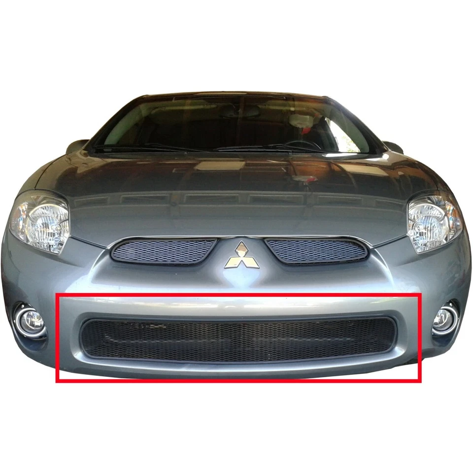 CCG MESH GRILL 插件 适用于 06-08 三菱 ECLIPSE 钻石格栅黑色 — 第 3/4 张图片