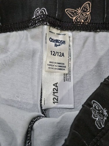 New OshKosh Girls Dark Gray Butterfly Capri Stretch Everyday Leggings 12 - Picture 4 of 4