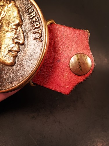 Vintage 1976 Solid Brass Indian Head Coin Belt Buckle - Picture 5 of 10