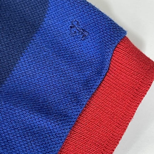 Collezione Blue Red Striped Polo Men Size Medium Collared Vintage Bright - Picture 9 of 10