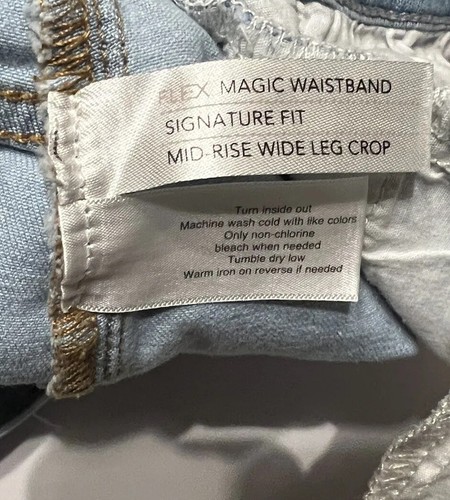 Lane Bryant Women’s Sz 18 Mid Rise Wide Leg Crop Jeans Flex Magic Waistband Plus - Picture 10 of 10
