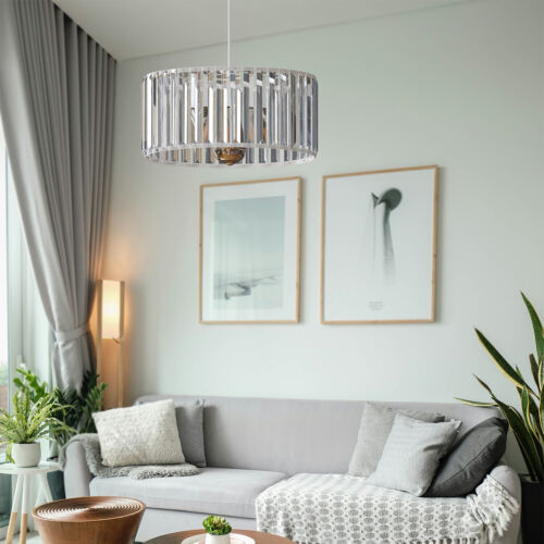 Modern Crystal Pendant Light Shade Chandelier Ceiling Pendant Lamp E27 Fixtures - Picture 14 of 28