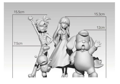 Paul's Miraculous Adventures 4Typ Figuren-Set - Paul Nina Pakkun Doppe - Bild 9 von 9