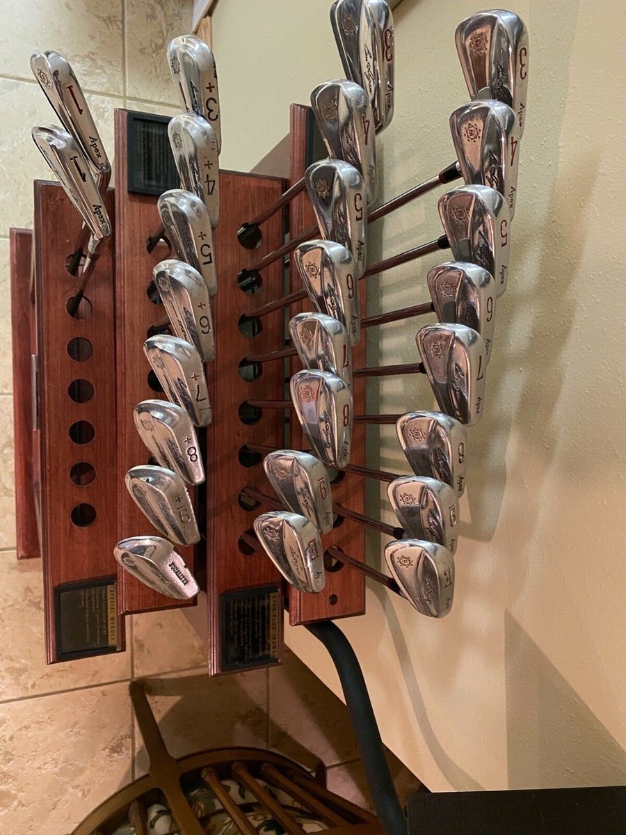 RARE Collectors Ben Hogan Display Stand w 3 sets of Hogan Irons