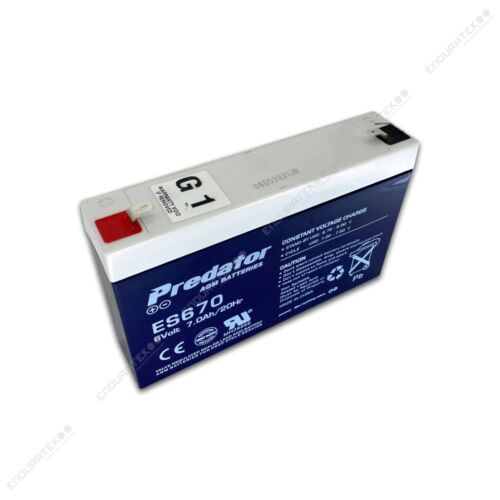 Predator ES670 AGM Battery - 6v 7Ah (UPS, ALARM, TOY CAR, GATE) - Picture 2 of 3