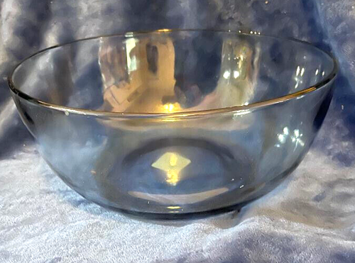 New Vintage Large Size Anchor Hocking Blue Glass Bowl, Salad Bowl, Fruit Bowl - Picture 4 of 4