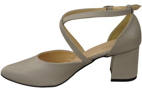 Elegantes sandalias de cuero con lado abierto en tacón estable 218 - Imagen 67 de 113
