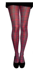 Ladies Luxurious Soft Opaque Classic Tartan Pattern Tights Medium- XX large 