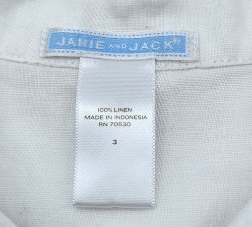 JANIE AND JACK Scenic Harbor Linen Shirt Size 3 Sailboats (Rare) - Picture 9 of 10