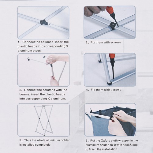 Laundry Basket Clothes Hamper Organizer Sorter Storage Foldable with Cover F5X1 - Bild 3 von 9