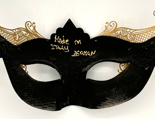 Venetian Mask - "Colombina" style in blue and gold - Halloween - Picture 9 of 9
