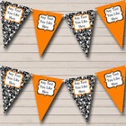 Orange White Black Damask Shabby Chic Garden Tea Party Bunting Banner