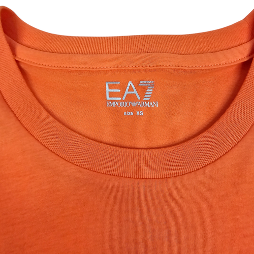Emporio Armani EA7 Mens Orange Cotton T-Shirt Size XS - Picture 4 of 5
