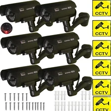 6 x Dummy Security Camera Fake Infrared LED Blinking Flashing Light Waterproof