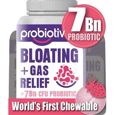 Probiotiv Anti Gas & Bloating Relief for Women and Men 7 Billion CFU – Chewab...
