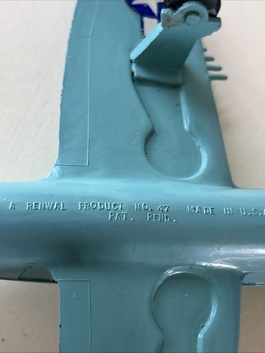 Renwal Vintage 1940’s WWII Plastic P-47 Thunderbolt Plane Powder Blue - Picture 8 of 9