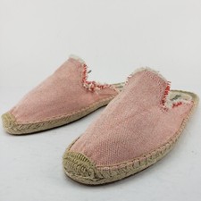 Soludos frayed sunset mules Espadrille Mules Slip On Red White size 9