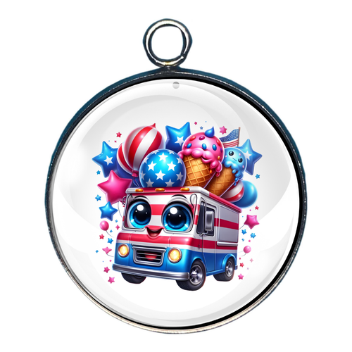 American Patriotism Glass Cabochon Charms - Bild 21 von 23