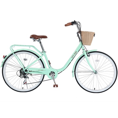 Women's Bike 26 Inch Beach City Cruiser Bicycle with Basket Green 7 Speed,Green - Picture 8 of 8