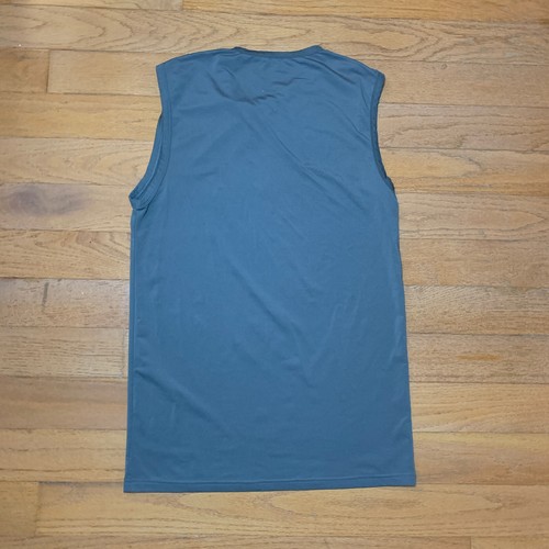 Reebok Shirt Adult Large Gray Lightweight Black Logo Tank Top Gym Mens Training - Picture 5 of 10