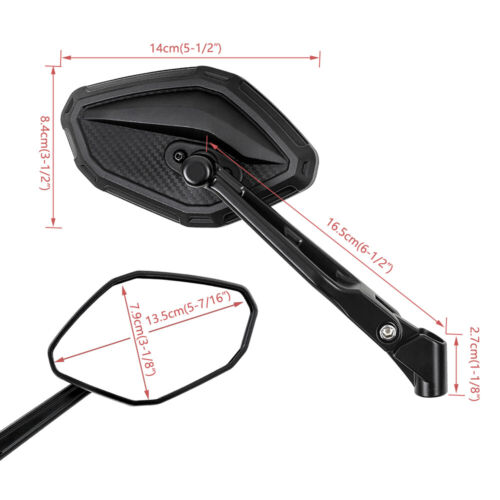 For Yamaha MT-09 MT-07 MT-03 MT-125 900 Tracer Motorcycle Rearview Side Mirrors - Picture 3 of 10