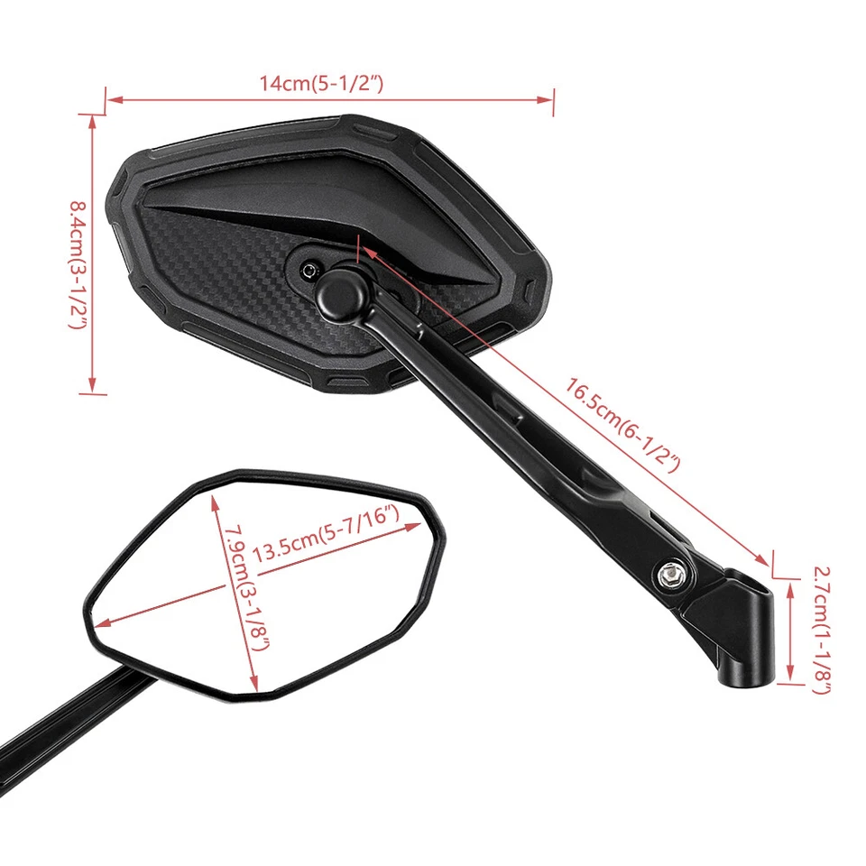 For Yamaha MT-09 MT-07 MT-03 MT-125 900 Tracer Motorcycle Rearview Side Mirrors - Image 3 of 4