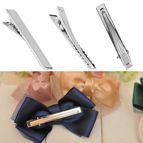 50 clip per capelli in metallo taglia media argento coccodrillo alligatore metallico poli - Foto 7 di 12