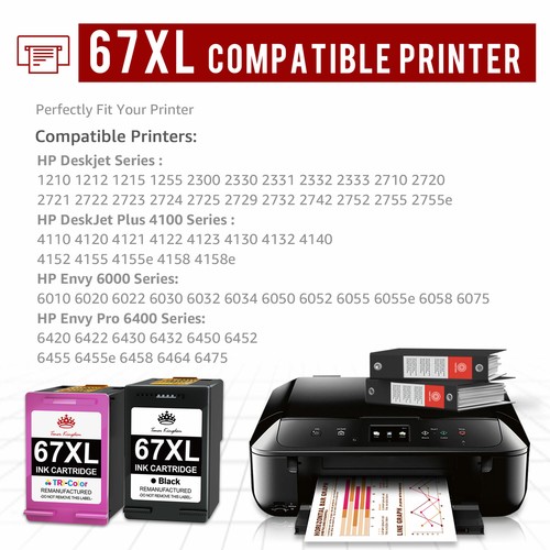 Black Color Ink Cartridge 60XL 61XL 62XL 63XL 64XL 65XL 67XL for HP Printer Lot - Picture 13 of 16