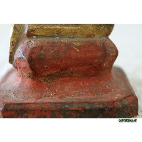 Wood carving monk Myanmar Burma Lacquered Gold Antique 19th century - Picture 7 of 7