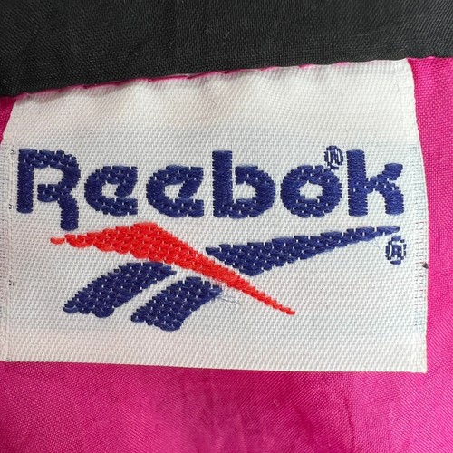 Reebok NOS Vintage Bold Pink Black Windbreaker Jacket Full Zip Girls Youth L NEW - Picture 6 of 10