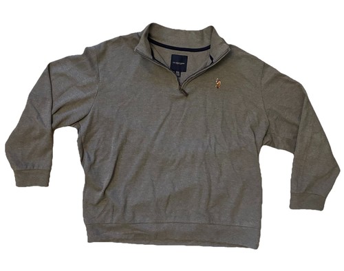 US Polo Assn. Grauer Langarm-Pullover mit 1/4-Reißverschluss für Herren Größe 3XL